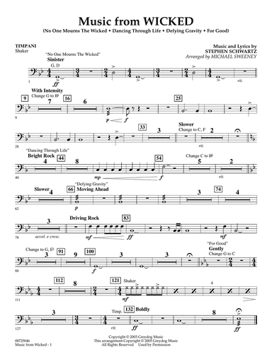 Music from Wicked (arr. Michael Sweeney) - Timpani