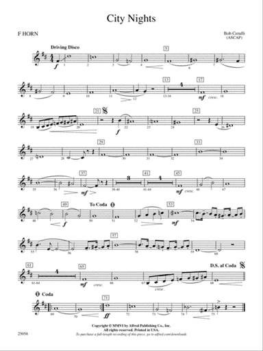 City Nights: 1st F Horn