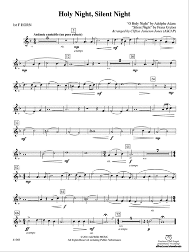 Holy Night, Silent Night: 1st F Horn