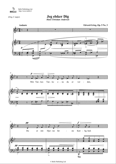 Jeg elsker Dig, Op. 5 No. 3 (B-flat Major)