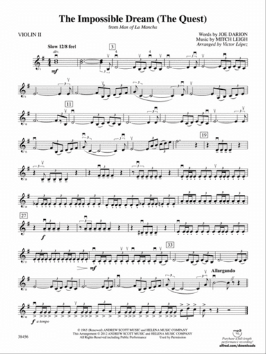 The Impossible Dream (from Man of La Mancha): 2nd Violin