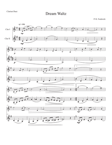 Dream Waltz (Clarinet Duet)