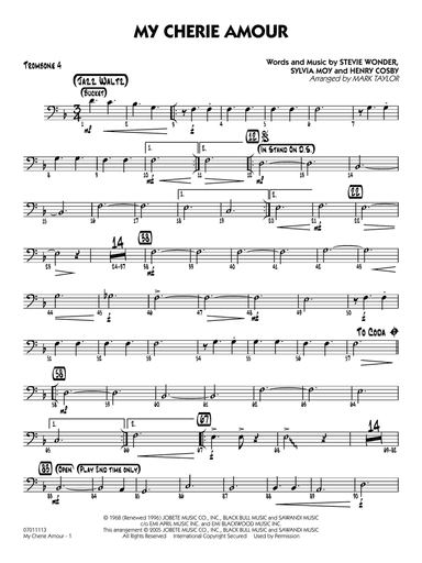 My Cherie Amour (arr. Mark Taylor) - Trombone 4