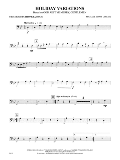 Holiday Variations (Based on "God Rest Ye Merry, Gentlemen"): 1st Trombone