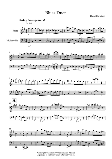Blues Duet for Flute and Cello
