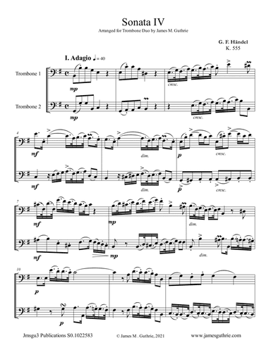 Handel: Sonata No. 4 for Trombone Duo