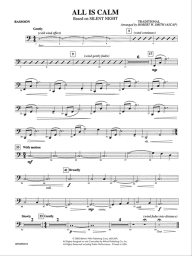 All Is Calm (Based on "Silent Night"): Bassoon