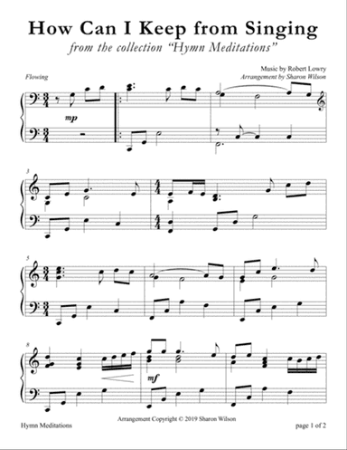 How Can I Keep from Singing (LARGE PRINT Piano Solo)