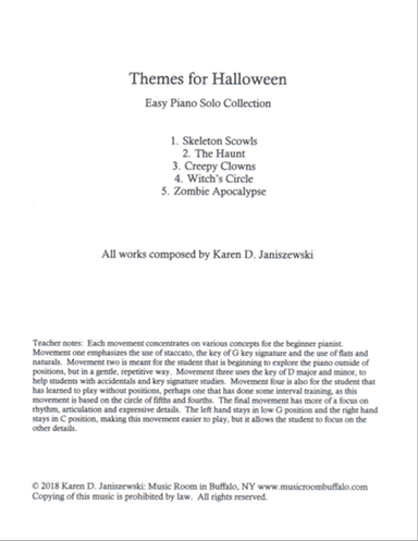Themes for Halloween (Beginner Piano)