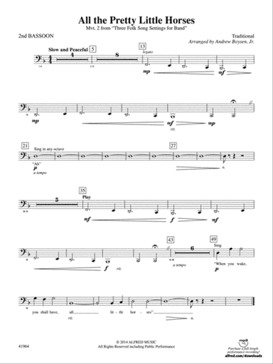 All the Pretty Little Horses: 2nd Bassoon
