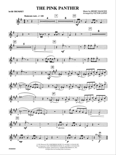 The Pink Panther: 1st B-flat Trumpet