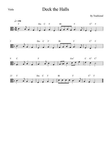 Deck the Halls - Viola