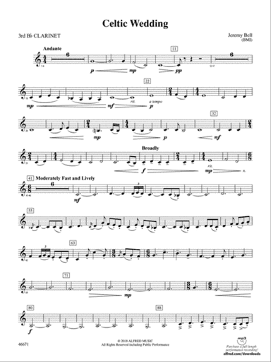 Celtic Wedding: 3rd B-flat Clarinet