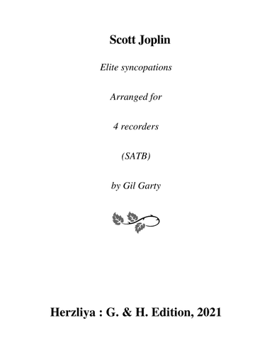 Elite syncopations (arrangment for 4 recorders)