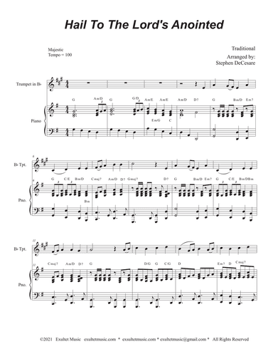 Hail To The Lord's Anointed (Bb-Trumpet solo) - Piano accompaniment)