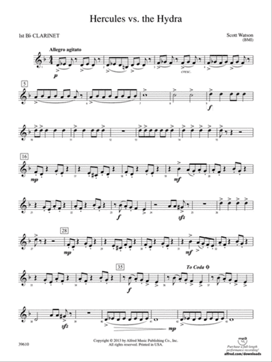 Hercules vs. the Hydra: 1st B-flat Clarinet