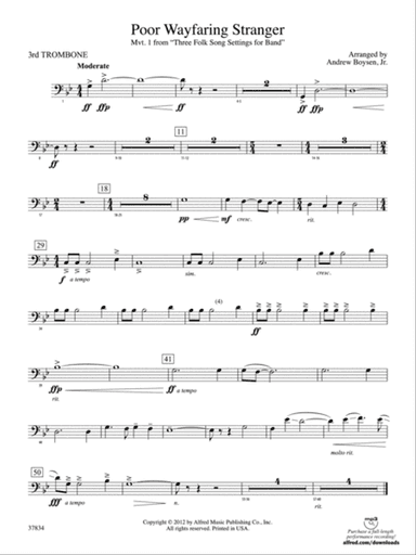 Poor Wayfaring Stranger: 3rd Trombone