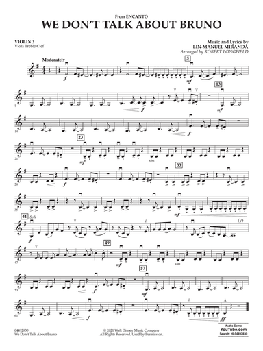 We Don't Talk About Bruno (from Encanto) (arr. Robert Longfield) - Violin 3 (Viola Treble Clef)