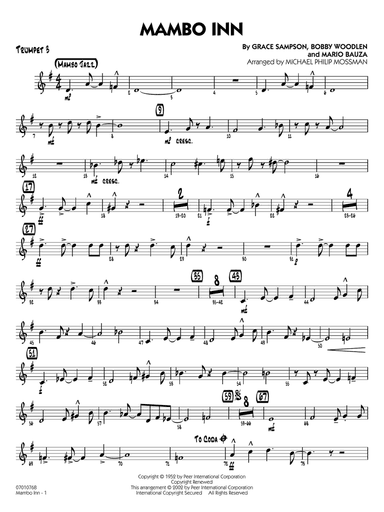 Mambo Inn (arr. Michael Philip Mossman) - Trumpet 3