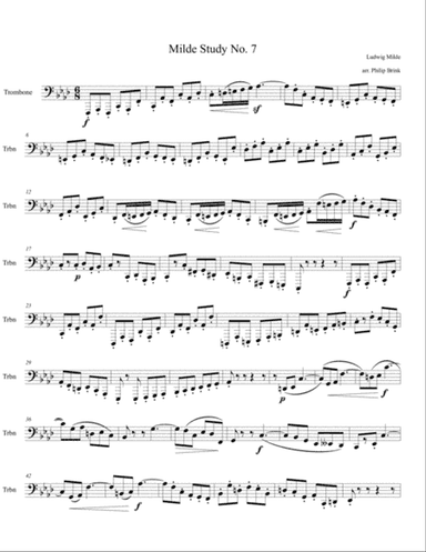 The second in a set of etudes for bassoon transposed for bass trombone.
