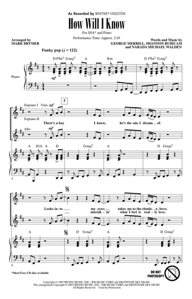 How Will I Know (arr. Mark Brymer)