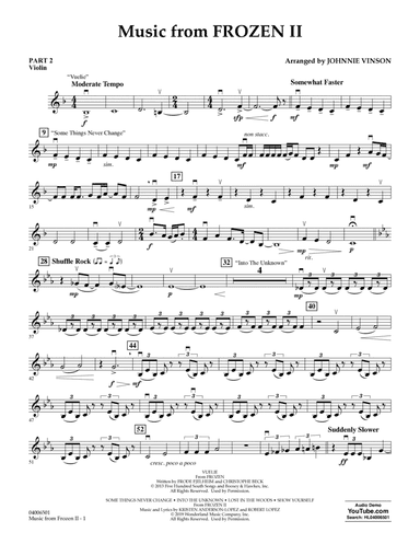 Music from Disney's Frozen 2 (arr. Johnnie Vinson) - Pt.2 - Violin