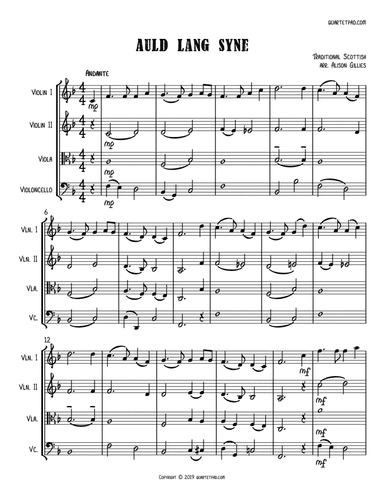 Auld Lang Syne - String Quartet