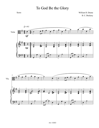 To God Be the Glory (Viola Solo with Piano Accompaniment)