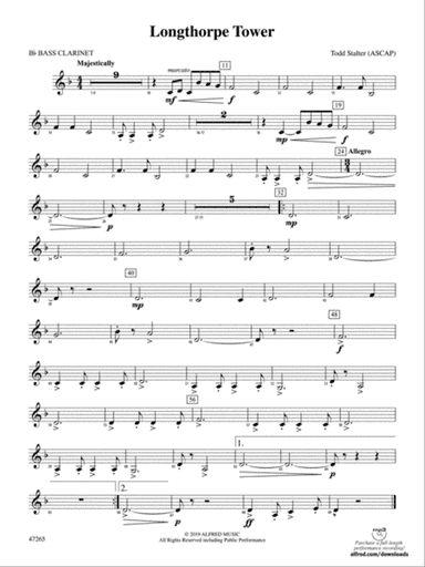 Longthorpe Tower: B-flat Bass Clarinet