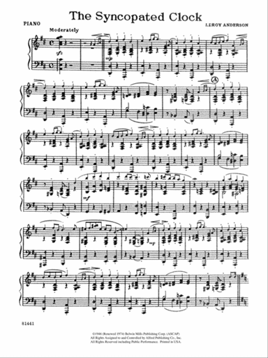 The Syncopated Clock: Piano Accompaniment