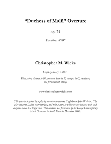 "Duchess of Malfi" Overture