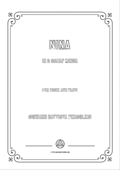 Pergolesi-Nina in g sharp minor,for Voice and Piano