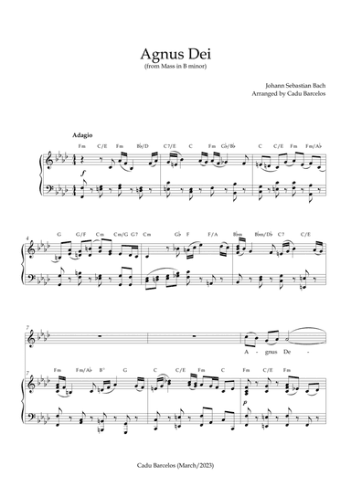 Agnus Dei - Mass B Minor BACH - F minor Chords