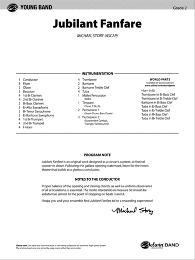 Jubilant Fanfare: Score