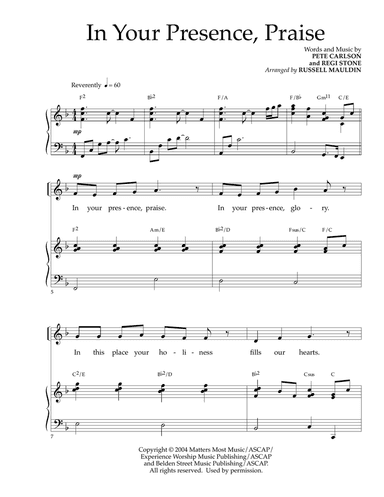 In Your Presence, Praise (arr. Russell Mauldin)