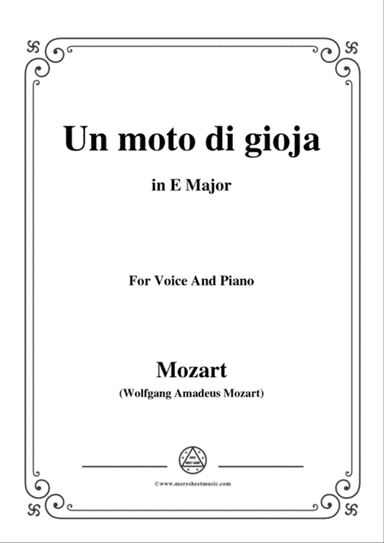 Mozart-Un moto di gioja,in E Major,for Voice and Piano