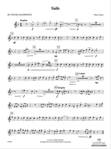Sails: B-flat Tenor Saxophone
