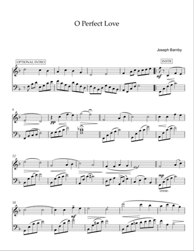 O Perfect Love ( violin and cello )
