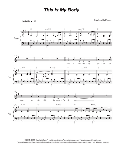 This Is My Body (Vocal solo)