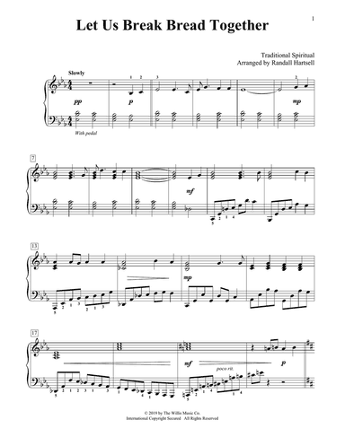 Let Us Break Bread Together (arr. Randall Hartsell)