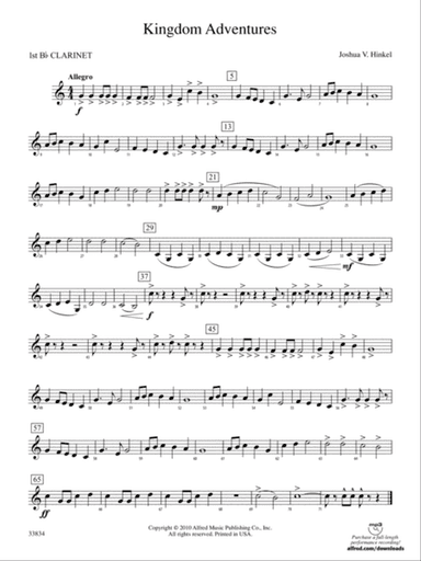 Kingdom Adventures: 1st B-flat Clarinet