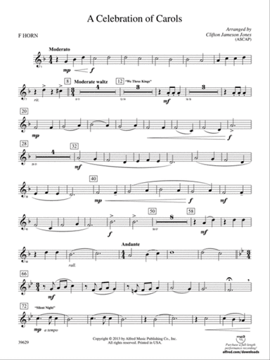 A Celebration of Carols: 1st F Horn