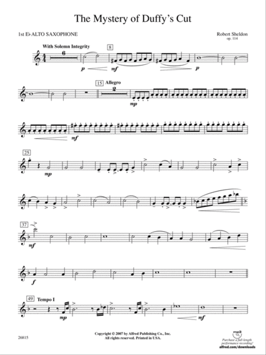 The Mystery of Duffy's Cut: E-flat Alto Saxophone