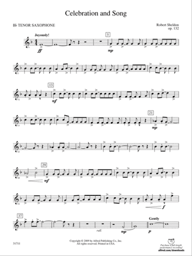 Celebration and Song: B-flat Tenor Saxophone