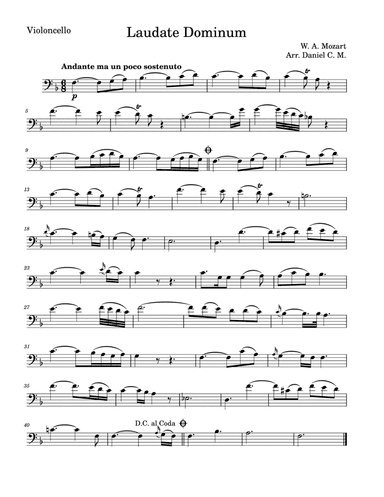Laudate Dominum for cello (easy piano)