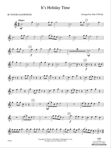 It's Holiday Time: B-flat Tenor Saxophone