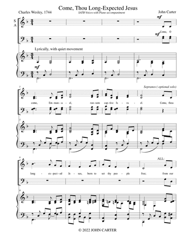 Come, Thou Long Expected Jesus
