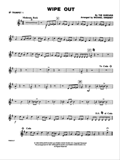 Wipe Out: 1st B-flat Trumpet