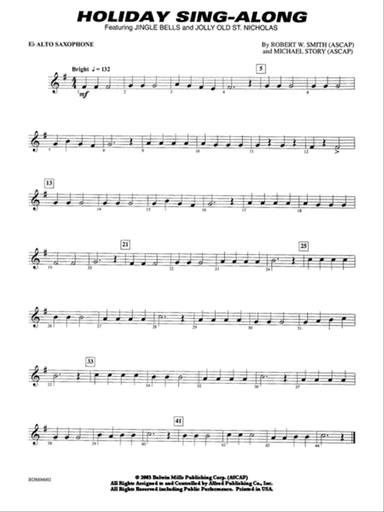 Holiday Sing-Along: E-flat Alto Saxophone