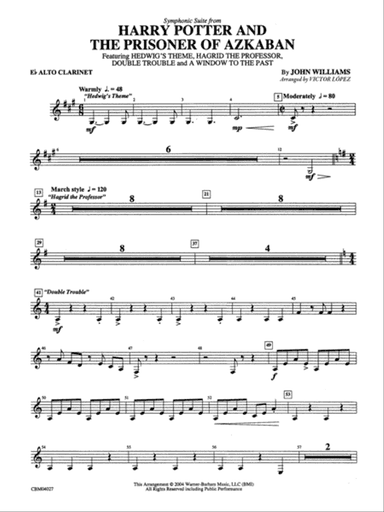 Harry Potter and the Prisoner of Azkaban, Symphonic Suite from: E-flat Alto Clarinet